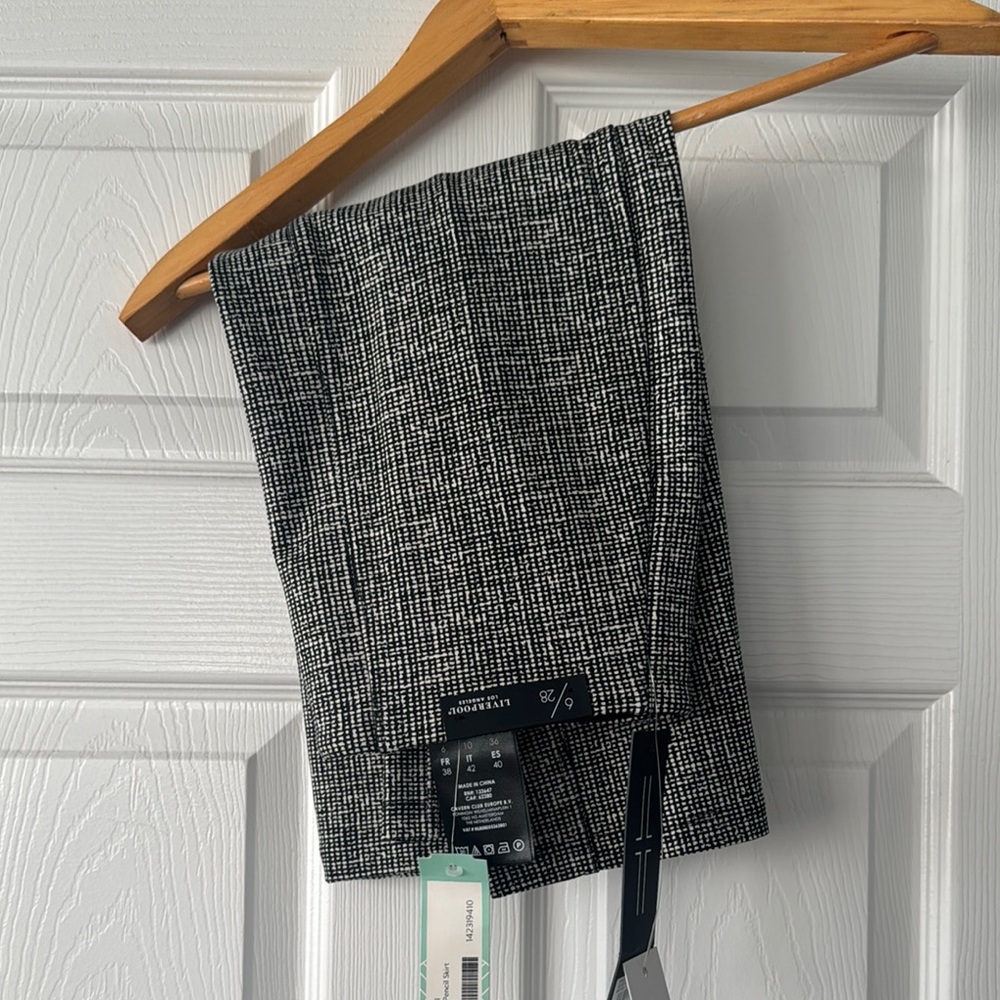 Liverpool Black and White Pencil Skirt